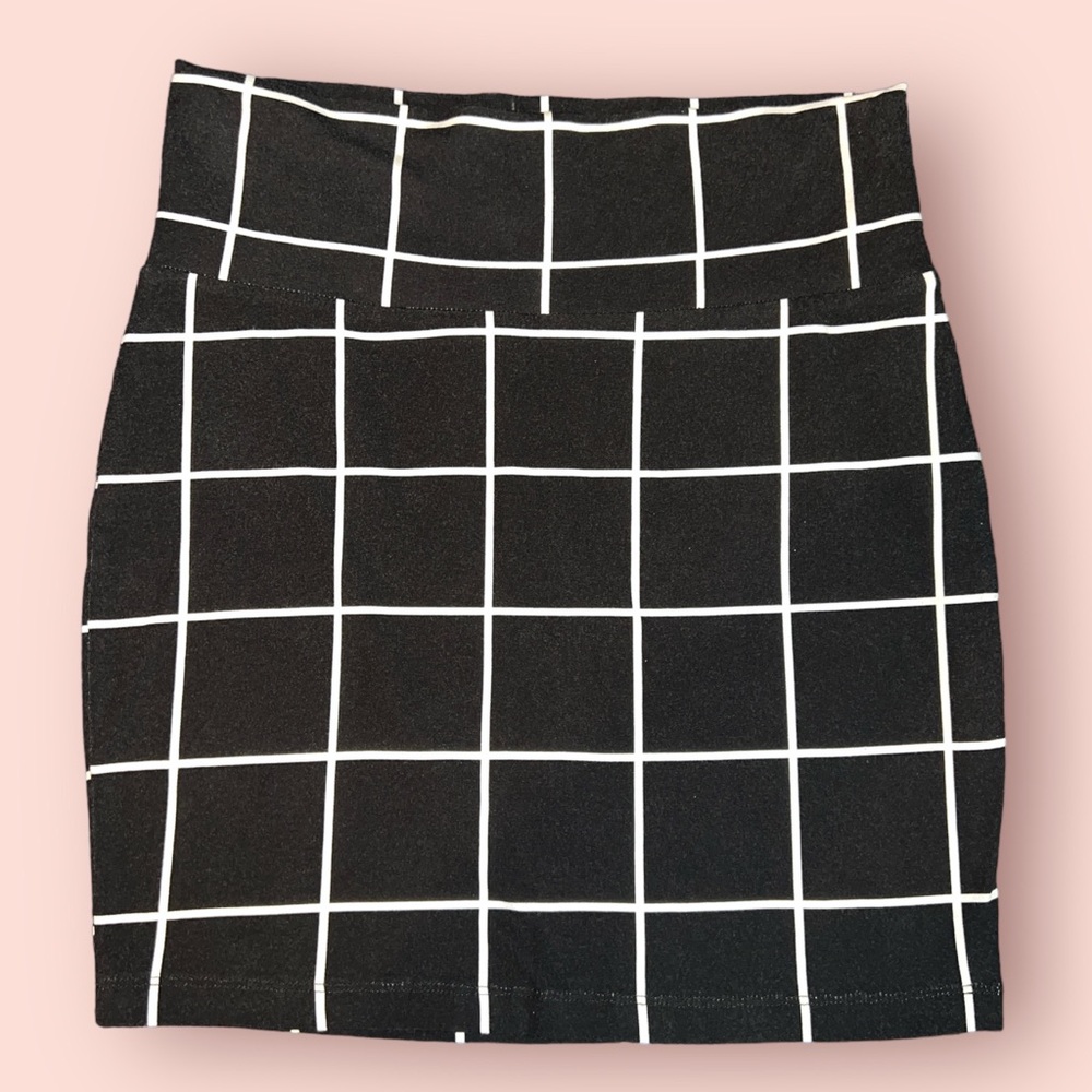 Charlotte Russe | Windowpane Spandex Bodycon Pencil Skirt | Size Medium